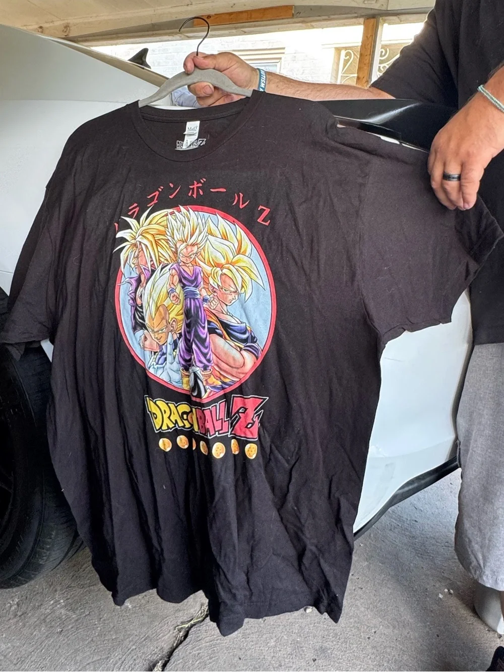 Dragon Ball Z graphic t-shirt featuring characters Goku and Vegeta Size 2XL